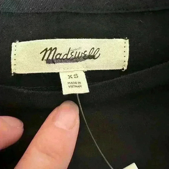 Madewell Scoopneck Long-Sleeve Tee Size XS True Black - Picture 6 of 8